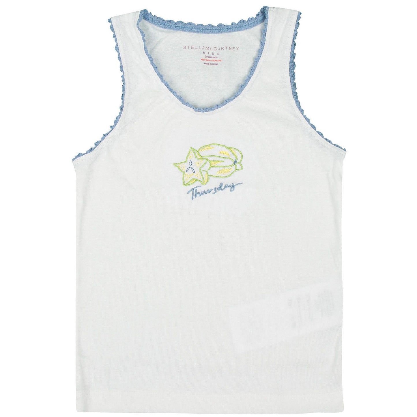 Clementina Girls 7 Pack White Organic Cotton Vests Gift Set With Fruit Print