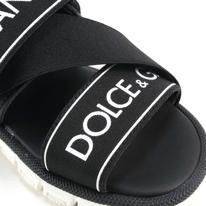 Girls & Boys Black Logo Sandals