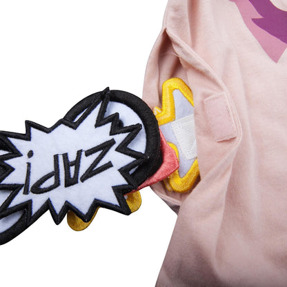 Barley Girls Pink Super Stella Heroes T-Shirt With Star Patches