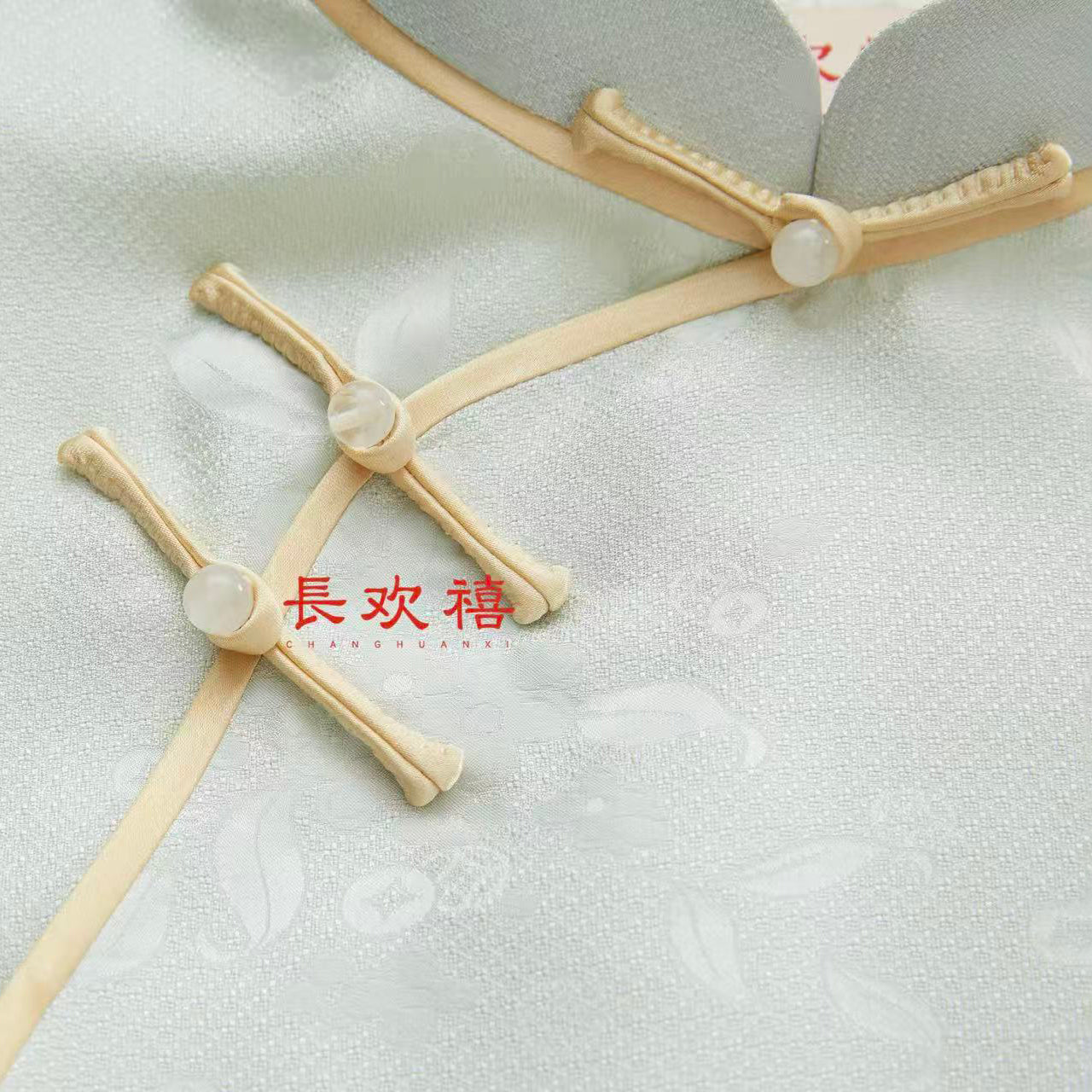 女童浅绿色"豆蔻年华"中式旗袍
