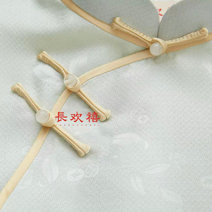 女童浅绿色"豆蔻年华"中式旗袍