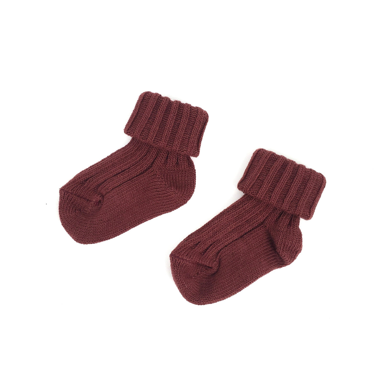 Baby Deep Red Low Rib Cotton Socks