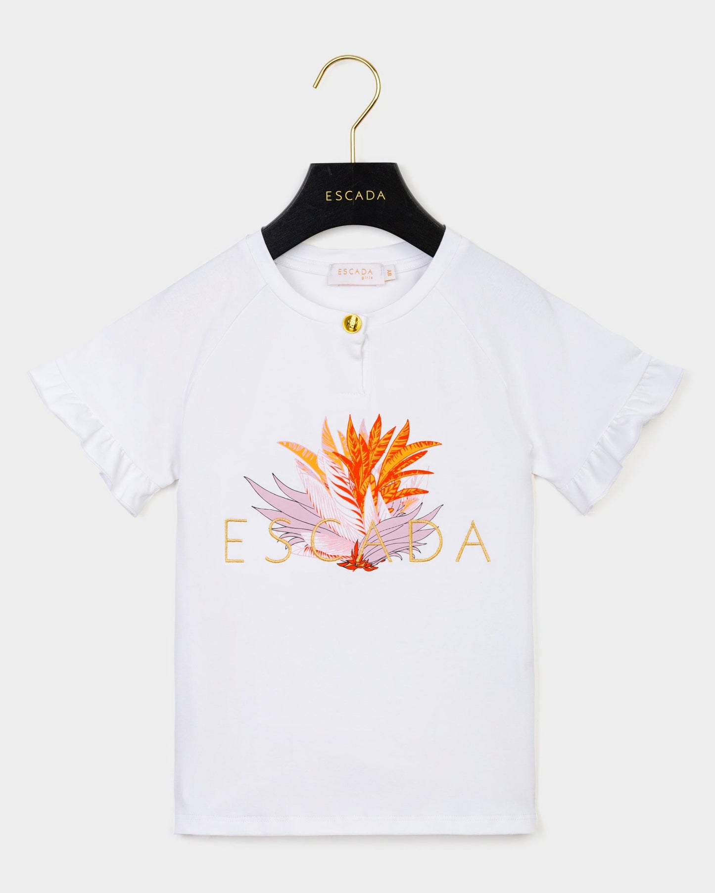 Girls Embroidered Logo T-Shirt in White