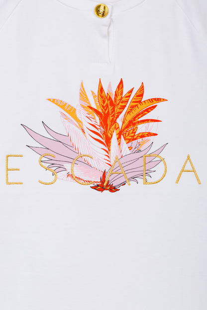 Girls Embroidered Logo T-Shirt in White