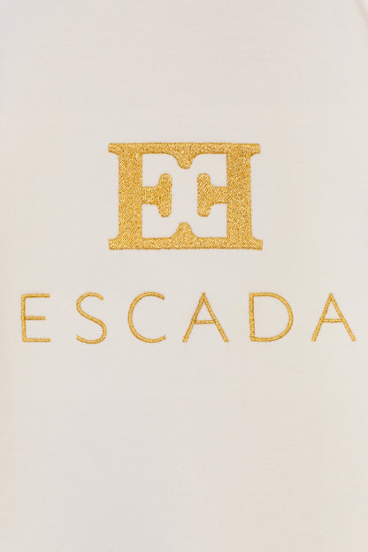 Girls Embroidered Logo T-Shirt in Ivory