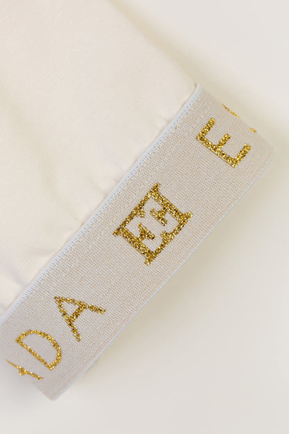 Girls Embroidered Logo T-Shirt in Ivory
