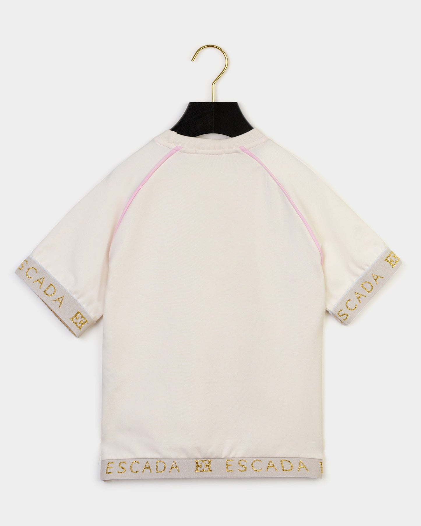 Girls Embroidered Logo T-Shirt in Ivory