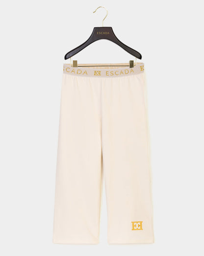 Girls Embroidered Logo Bottoms in Ivory