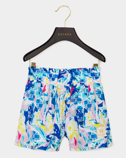 Girls Batiste Printed Shorts in Blue