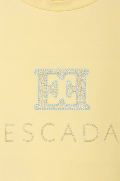 Girls Embroidered Logo Dress in Yellow