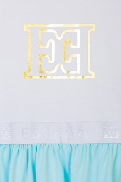 Girls Logo Print Dress in White