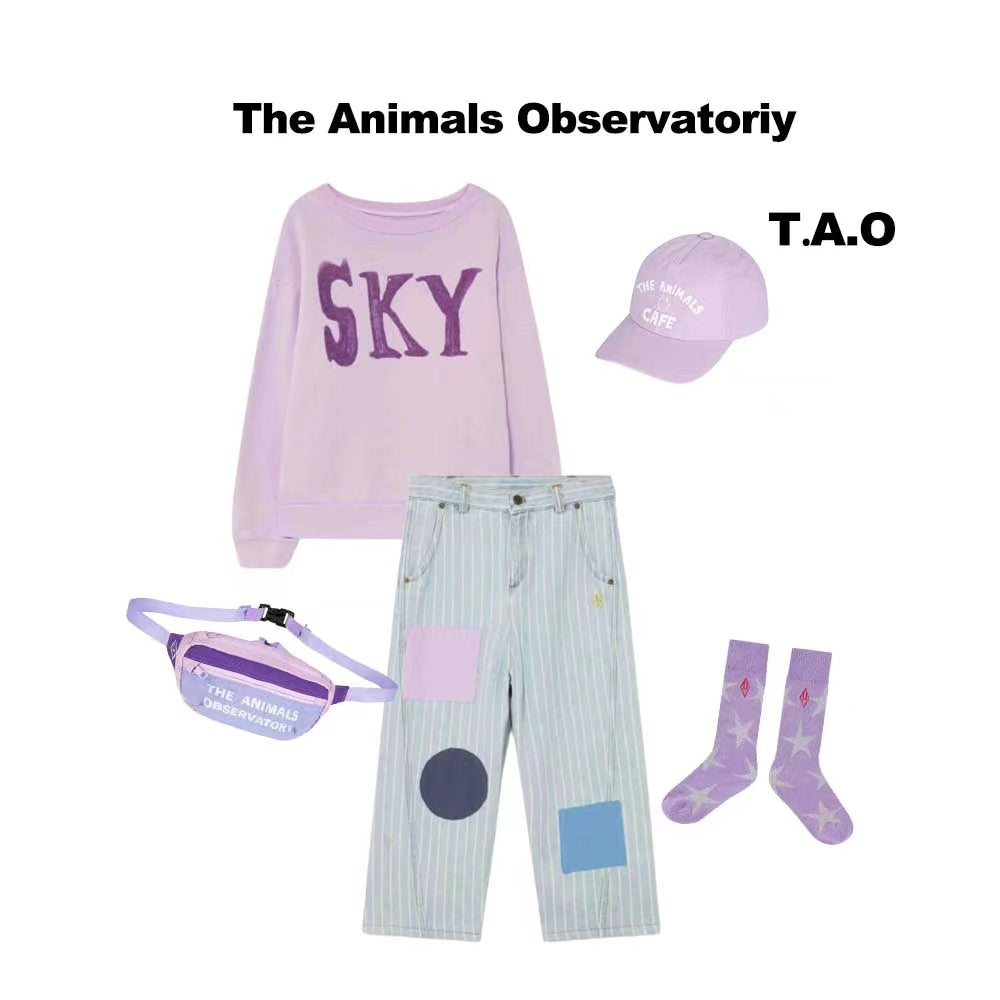儿童紫色棉卫衣