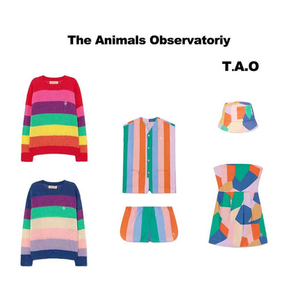 女童彩色条纹毛衣