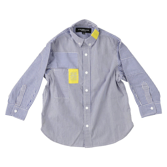 儿童蓝色条纹衬衫