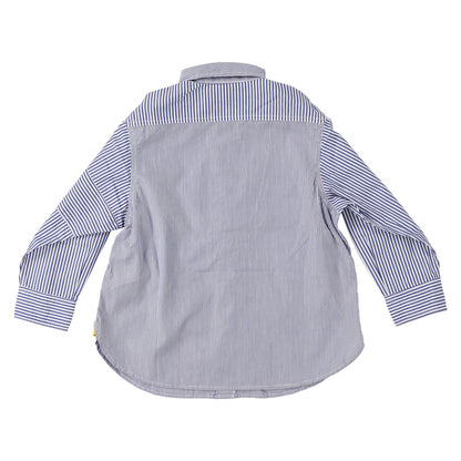 儿童蓝色条纹衬衫