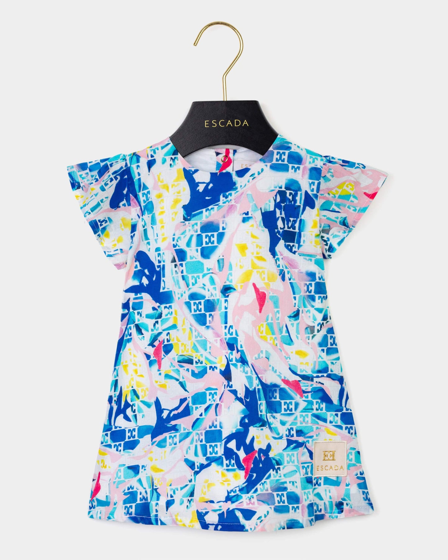 Baby Girls Batiste Printed Dress in Blue