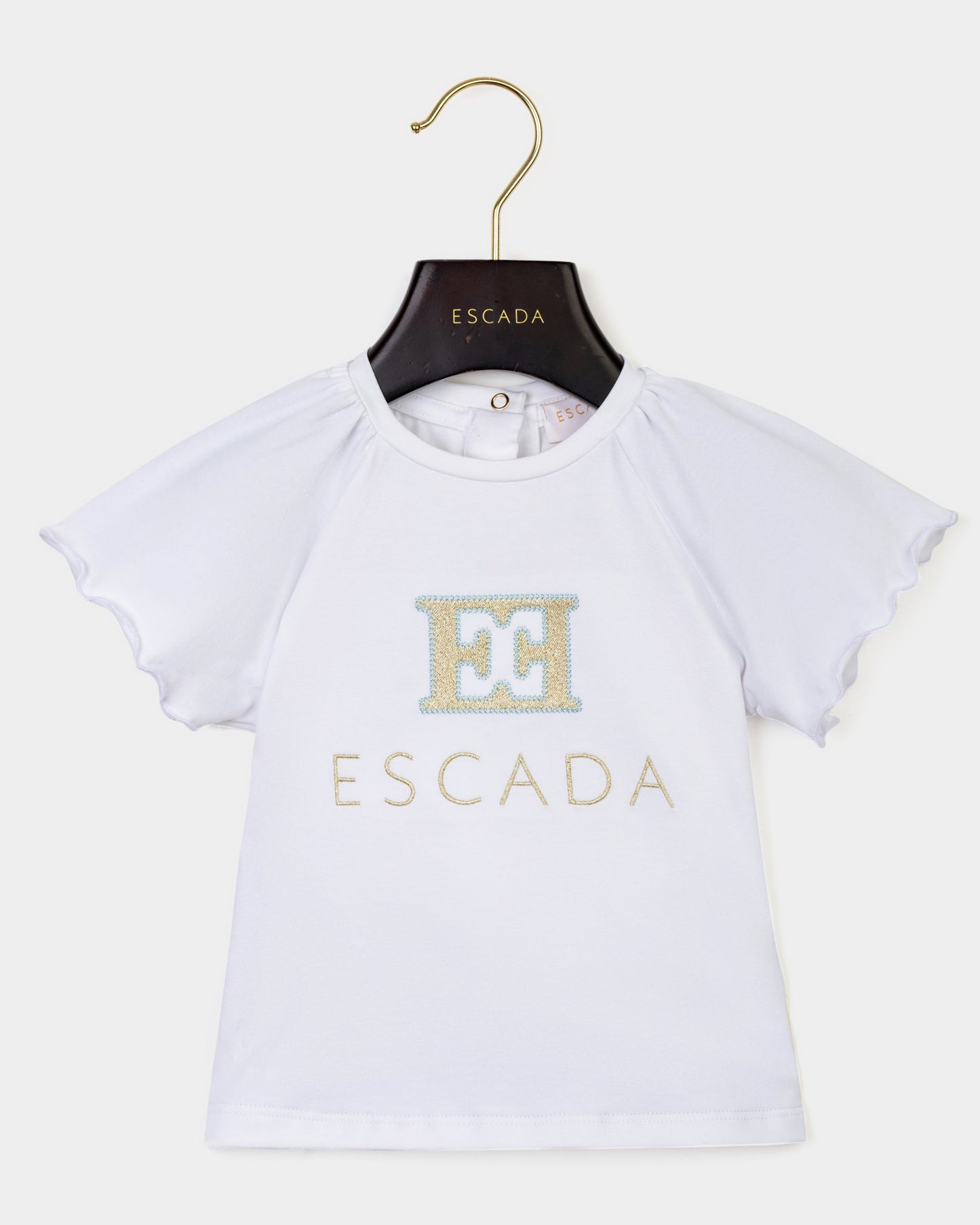 Baby Girls Embroidered Logo T-Shirt in White