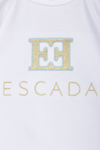 Baby Girls Embroidered Logo T-Shirt in White