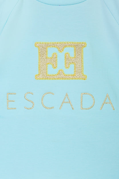 Baby Girls Embroidered Logo T-Shirt in Blue