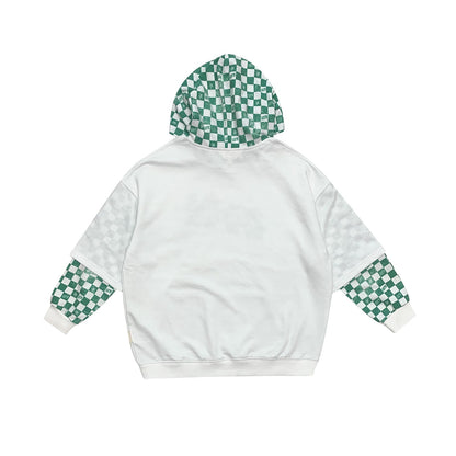 儿童绿色格子卫衣