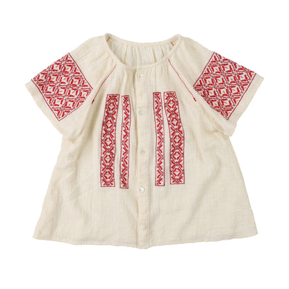 女童白色薄纱衬衫