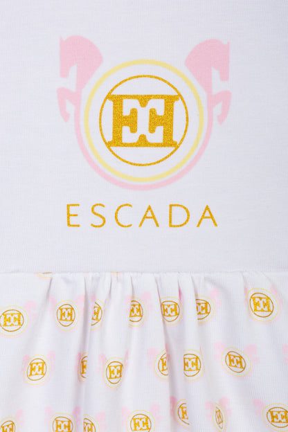 Baby Girls Logo Romper in White