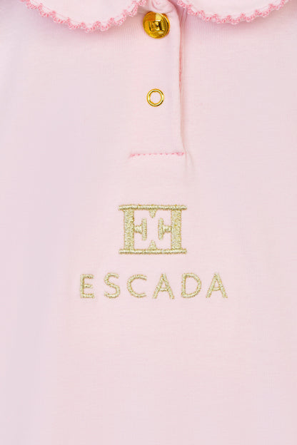 Baby Girls Embroidered Logo Babygrow in Pink