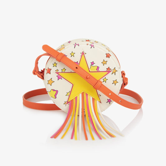 女童白色星星流苏单肩包(16cm)