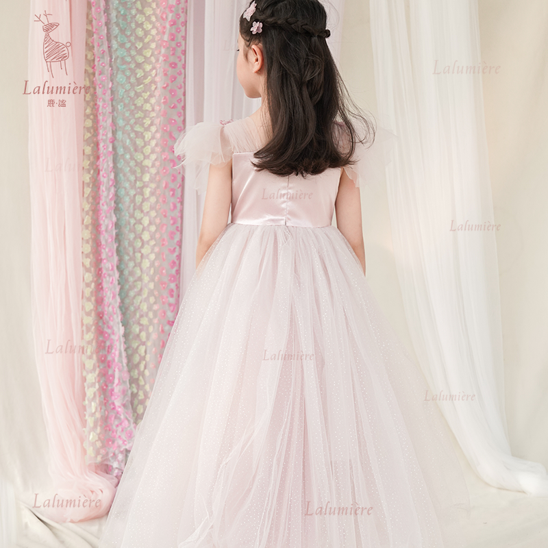 女童粉色花语公主礼服裙