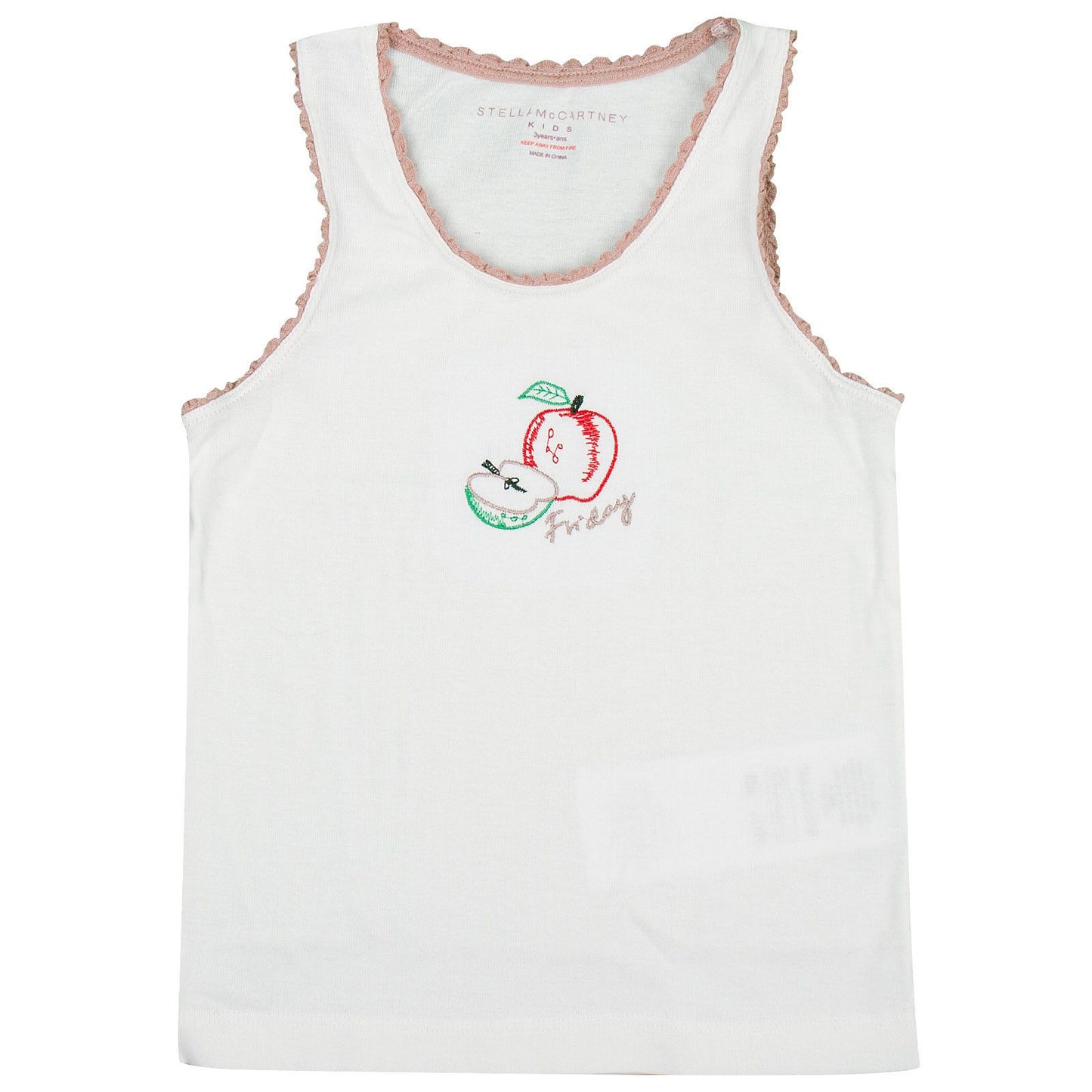 Clementina Girls 7 Pack White Organic Cotton Vests Gift Set With Fruit Print
