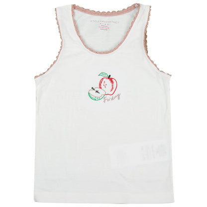 Clementina Girls 7 Pack White Organic Cotton Vests Gift Set With Fruit Print