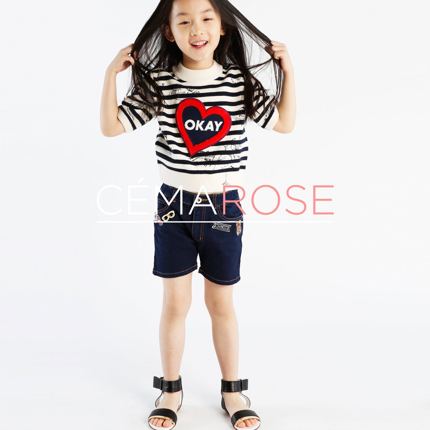 Girls & Boys Dark Blue Cotton Shorts