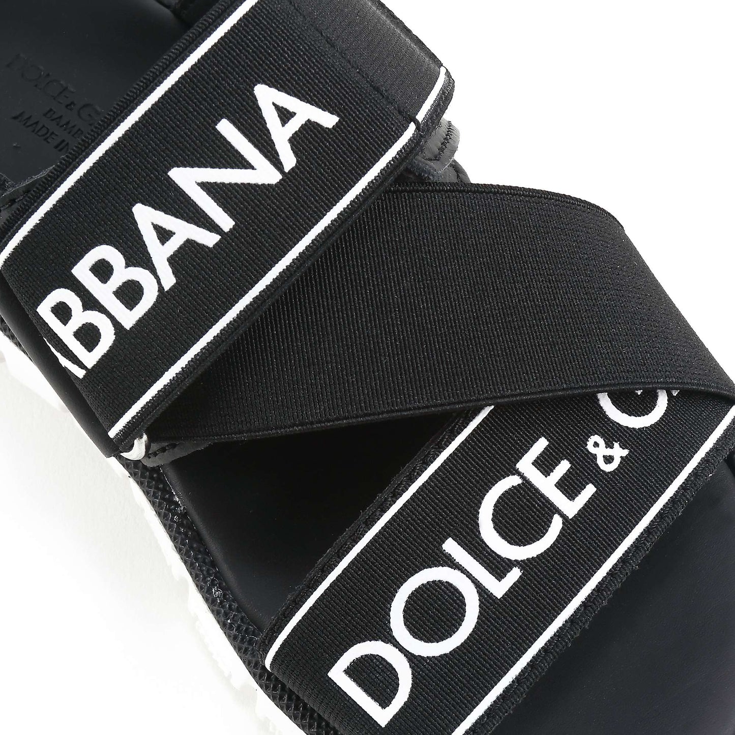 Girls & Boys Black Logo Sandals