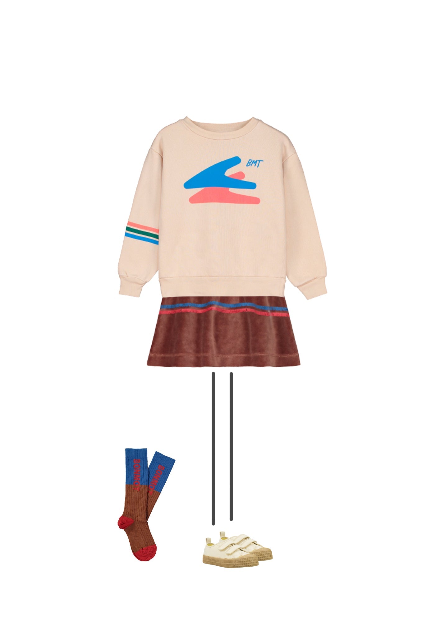 儿童棕色Logo棉袜