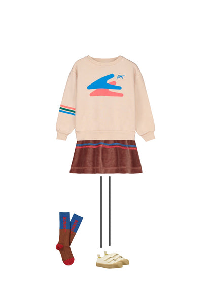 儿童棕色Logo棉袜