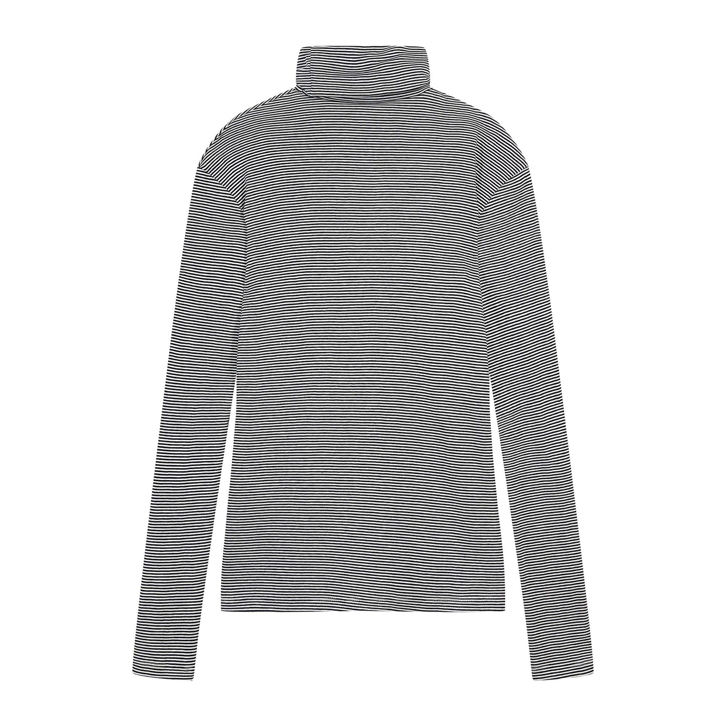 女士黑色条纹棉T恤