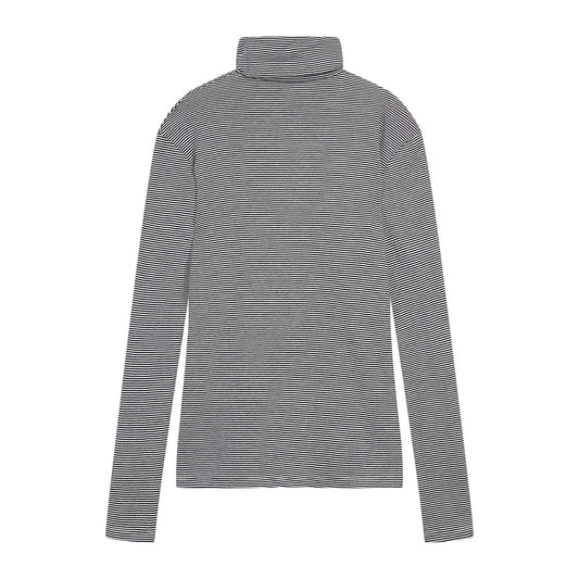 女士黑色条纹棉T恤