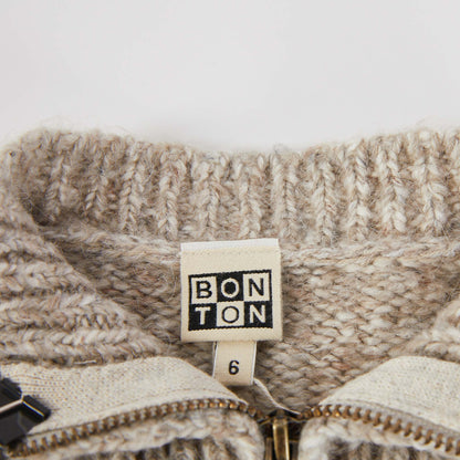 男童米色拉链开衫