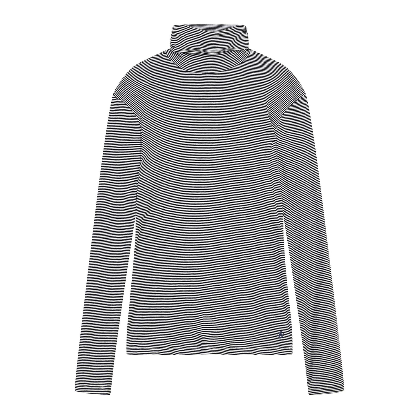 女士黑色条纹棉T恤