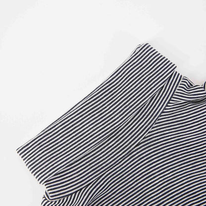 女士黑色条纹棉T恤