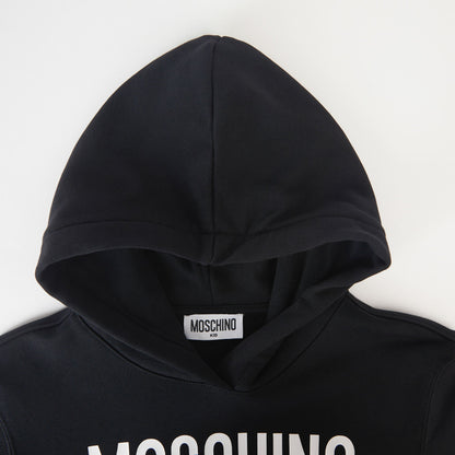 女童黑色Logo棉连衣裙