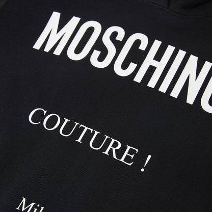 女童黑色Logo棉连衣裙