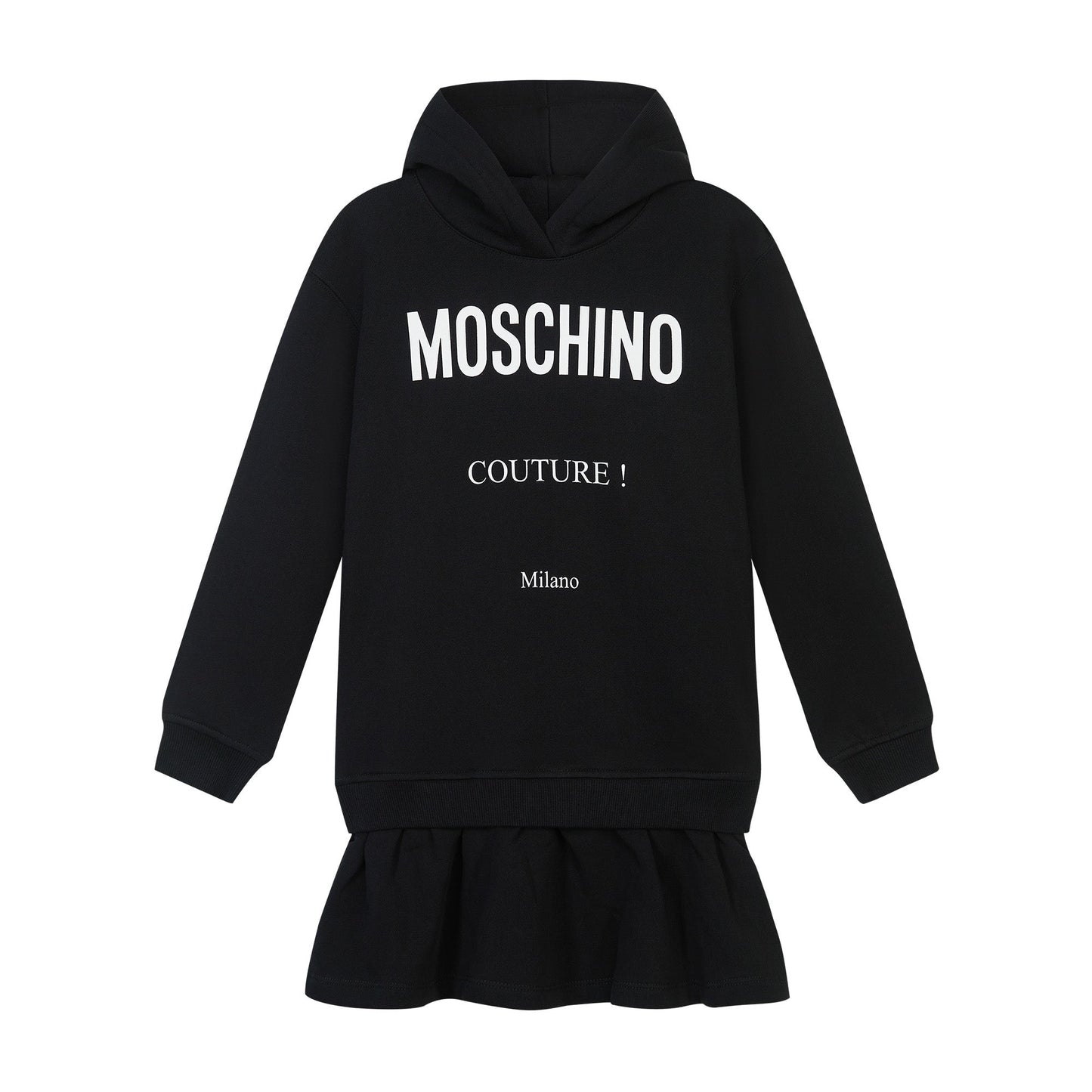 女童黑色Logo棉连衣裙