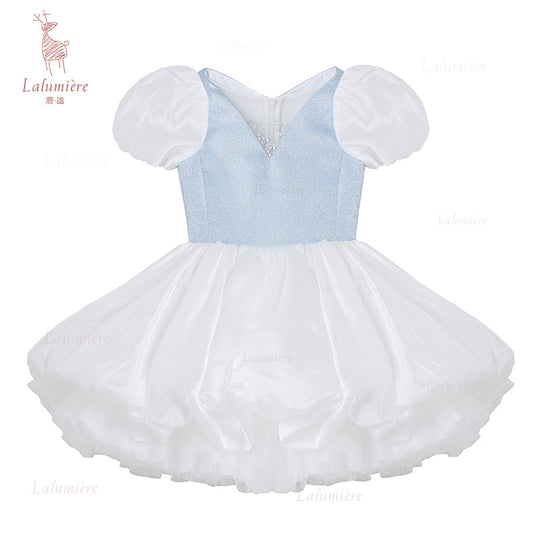 女童奇云提花礼服裙