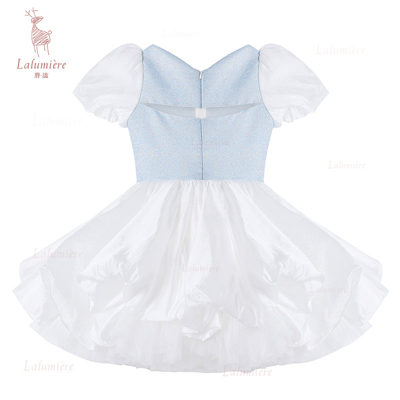 女童奇云提花礼服裙