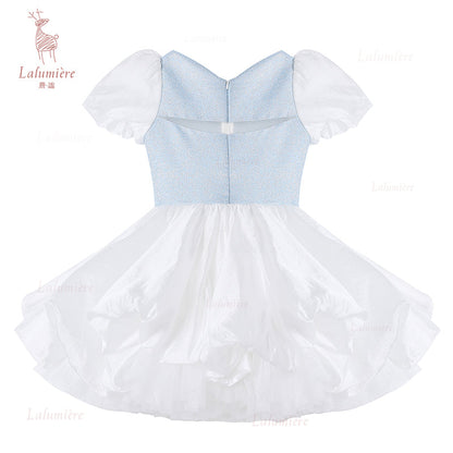 女童奇云提花礼服裙