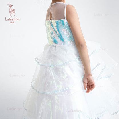 女童幻彩人鱼公主礼服裙