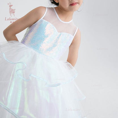 女童幻彩人鱼公主礼服裙