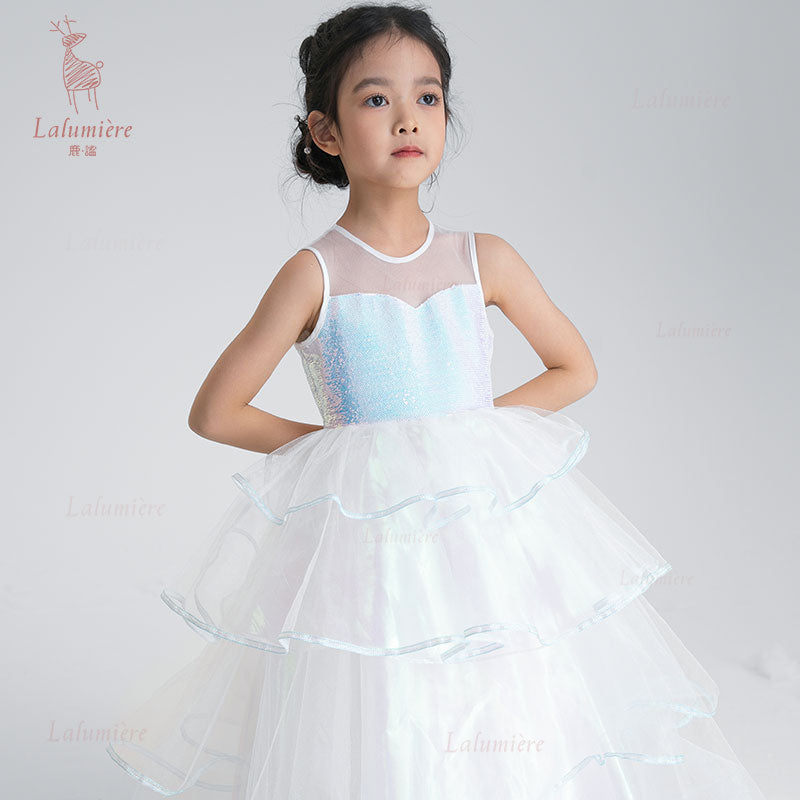 女童幻彩人鱼公主礼服裙