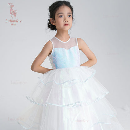 女童幻彩人鱼公主礼服裙